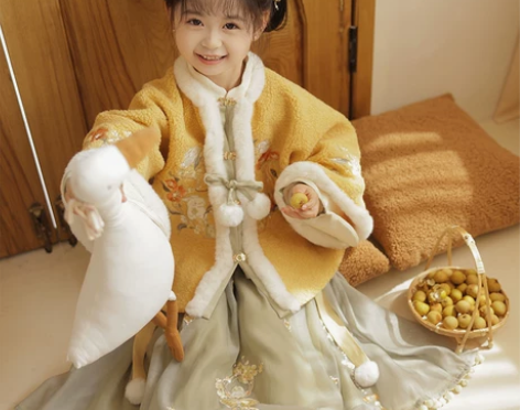 汉服十三余小豆蔻儿[桂花月兔]国风绣花女童...