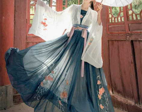 汉服女原创中国风齐腰白菜正版全套 全新一次...