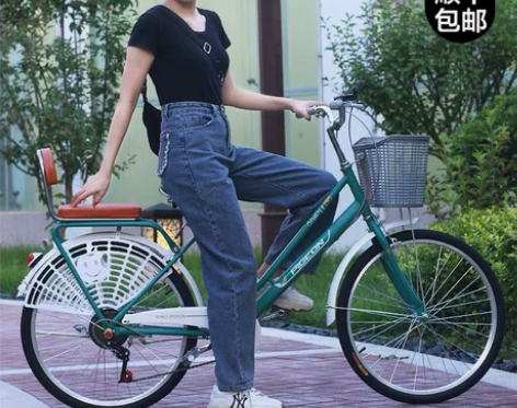 自行车 飞鸽女式24寸26寸学生成人单速变