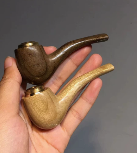 金丝楠阴沉木烟斗过滤龙戏珠烟嘴实木内置烟锅...