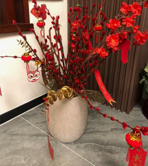 发财果新年插花红果福桶套装装饰花假花仿真花...