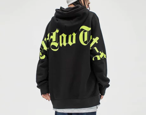 LOLA 街头潮牌字母连帽卫衣女 春季国潮...