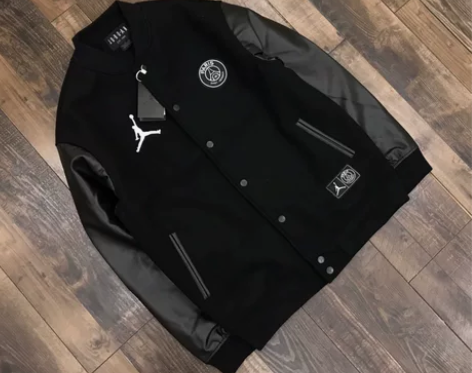 乔丹巴黎圣日耳曼长夹联名款毛呢情侣棒球棉衣...