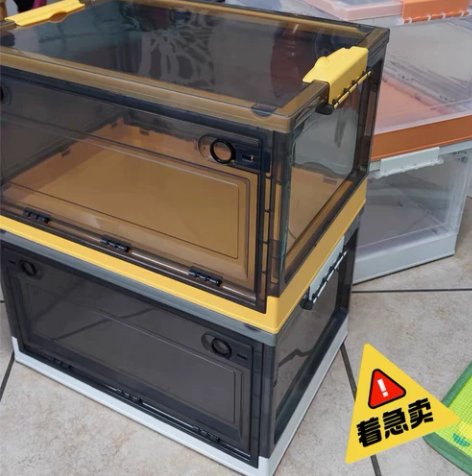 白菜价清出口品质收纳箱折叠收纳箱带轮透明加...