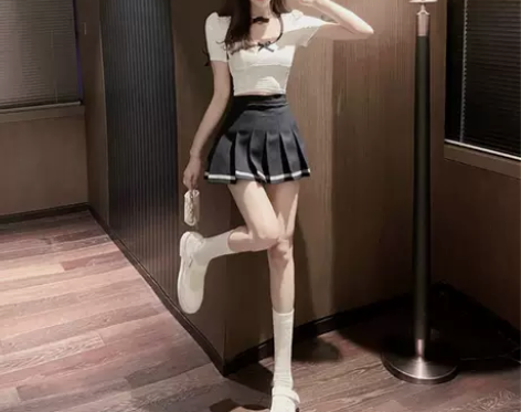 百褶裙短裙jk制服套装夜 店性感女装美容院...