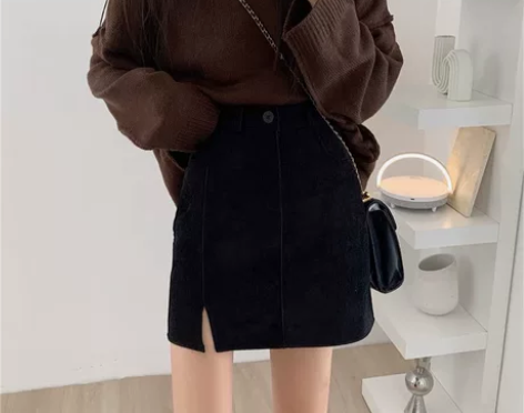 全新吊牌都没拆 一次没穿过 灯芯绒A字裙女...