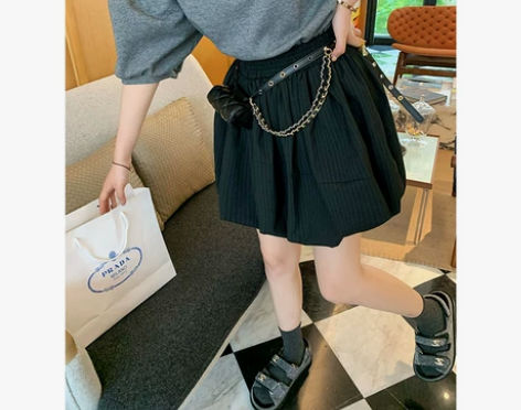 番茄侠 松紧腰蓬松花苞裙半身裙女夏显瘦细条...