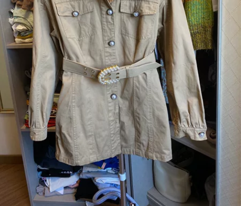 工装风连衣裙 可以当外套敞开穿也可以当连衣...