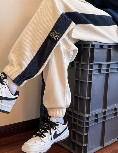 休闲裤重磅加绒运动卫裤男秋冬束脚裤雪尼尔潮...