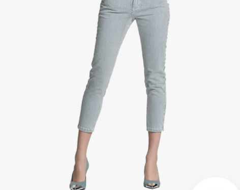 全新 VeroModa 条纹七分牛仔裤 蓝...