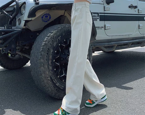 白色阔腿牛仔裤女夏天薄款高腰显瘦百搭宽松2...