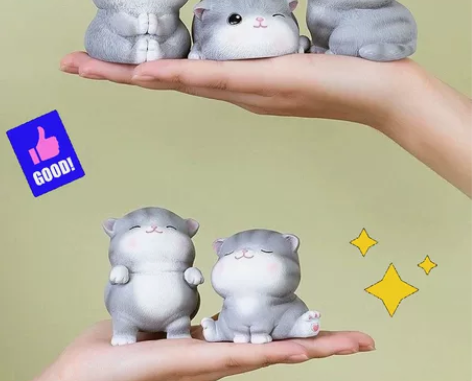 【包邮】大号猫咪摆件5件套，套桌面办公室宿...