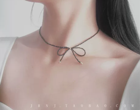 【JRNJ】(莫泊桑）14K包金进口天然黑...