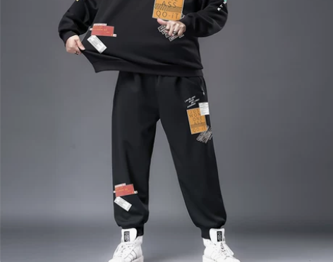 大码卫衣套装男2022新款秋季胖子男装加肥...