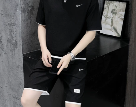 耐克顿华夫格运动套装青少年夏季潮牌短袖T恤...