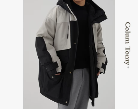 【天猫双12】2021年秋冬季新款拼接连帽...