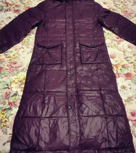 闲置转让 时尚贵族紫色男士休闲款长羽绒服，...