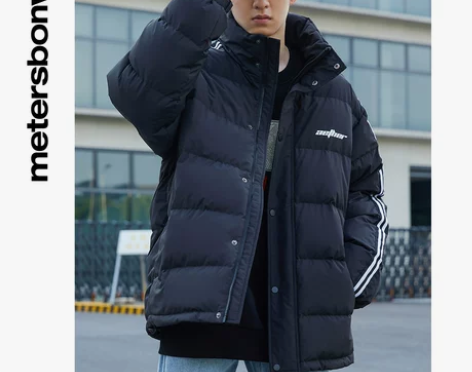 美特斯邦威羽绒服男短款立领宽松2021冬季...