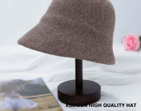 xsmoda日本100支羊毛针织渔夫帽女春...