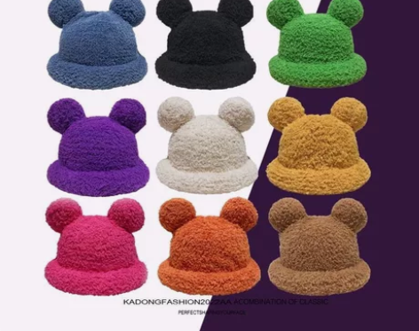【秋季上新】网红推荐双球米奇毛绒帽子女软糯...