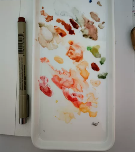 水彩陶瓷调色盘 非常好用 大小合适 低...