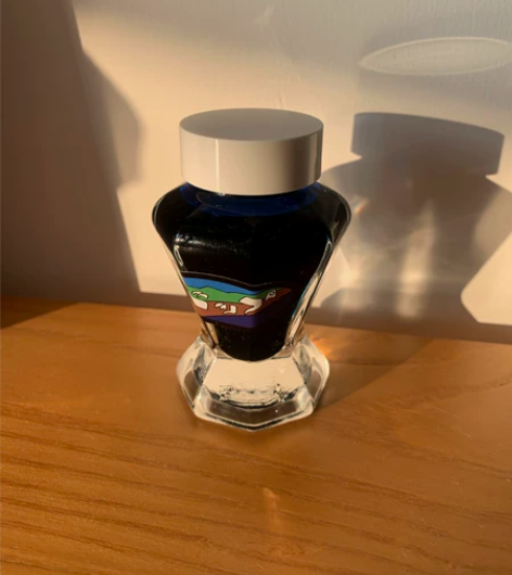 日本明石文昭堂写乐八角塔天蓝 墨水 当时买...