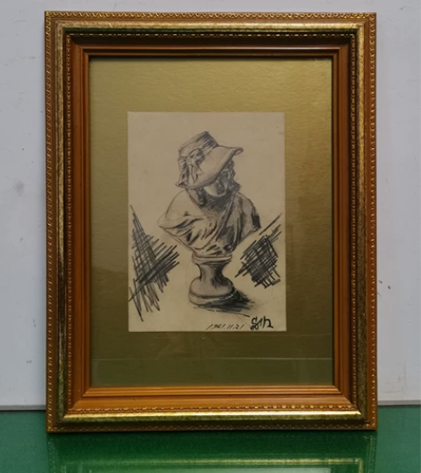 回流老的素描作品一幅 19x26cm ...