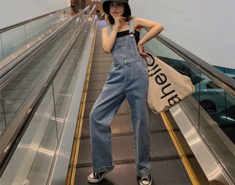 背带裤女韩版宽松2019新款夏泫雅风网红减...