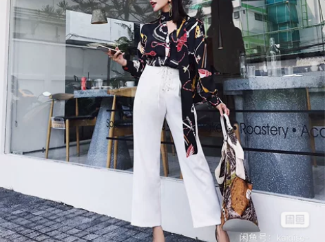 小潘潘裤子女春2022新款休闲裤白色复古…...