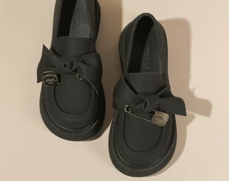 英伦风jk小皮鞋2022秋季新款休闲百搭蝴...