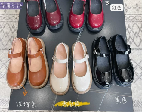 ?自然卷2022新款玛丽珍鞋日系jk软妹圆...
