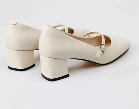 赫本鞋新款玛丽珍鞋女复古一字扣粗跟中跟20...