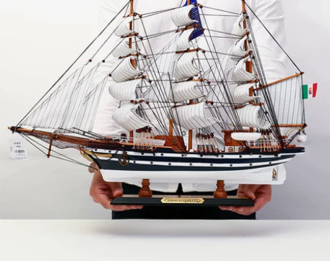 室内帆船模型 一帆风顺摆件礼物 仿真木质工...