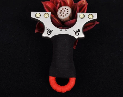 新款高精准30大撑头扁皮弹弓免绑户外大威力...