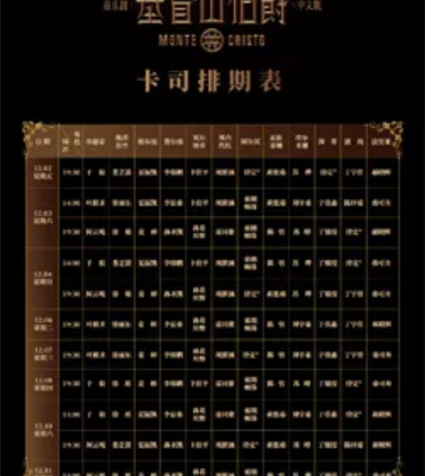 音乐剧基督山伯爵 12.3午场 票面880...