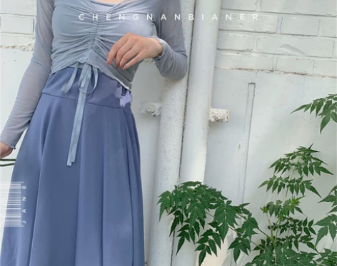 ?过膝半身裙 a字2019中长款复古港味高...