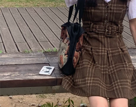 毕业季清衣柜出!复古文艺风格子连衣裙 毕业...