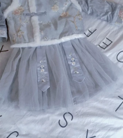 女童装加绒加厚棉服套装民族风宝宝坎肩马甲背...