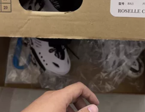 洛神体育直排轮溜冰鞋旱冰鞋白色37-38码...