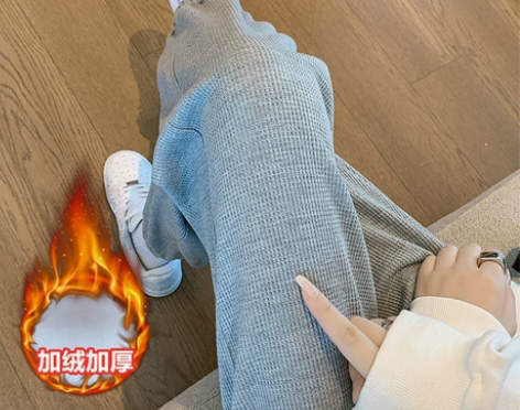 休闲裤女 长裤休闲华夫格运动裤子女春秋20...