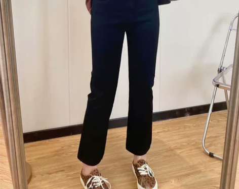 直筒牛仔裤女2022秋冬新款高腰显瘦九分裤...