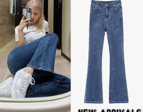 赵露思lisa朴彩英同款牛仔裤女夏季新款弹...
