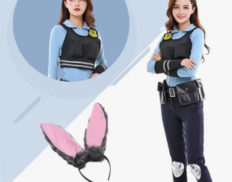 万圣节兔子朱迪警官cos服女疯狂动物城ju...