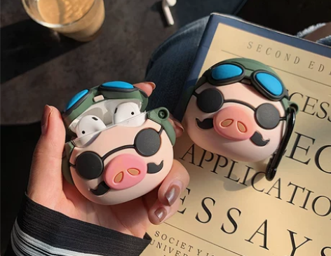 可爱小猪飞行员airpods保护套卡通2代...