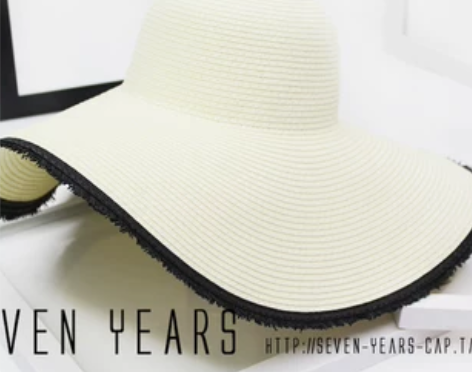 SEVEN YEARS 草帽 定制简约拼色...