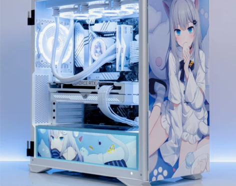 华硕吹雪白色主机定制全家桶酷睿i7游戏电脑...