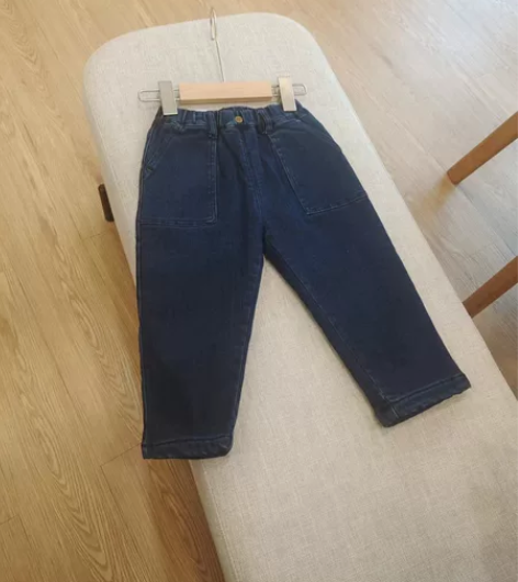 sunny 子 田 加绒软牛仔裤，全新带吊...