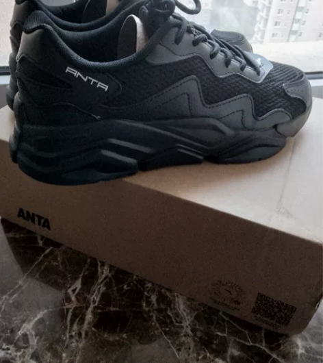 安踏女鞋2022冬季新款网面老爹鞋，减震潮...