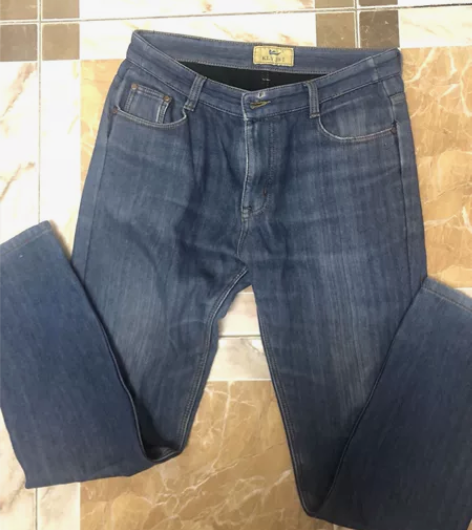 牛仔裤 男士 薄绒 新旧、尺寸如图，没有弹...