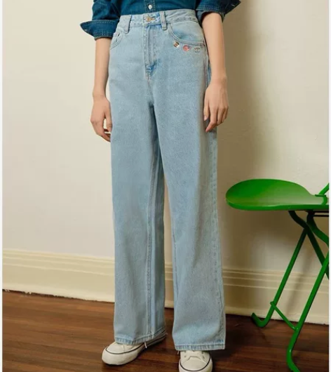 TeenieWeenie小熊牛仔裤长裤宽松...